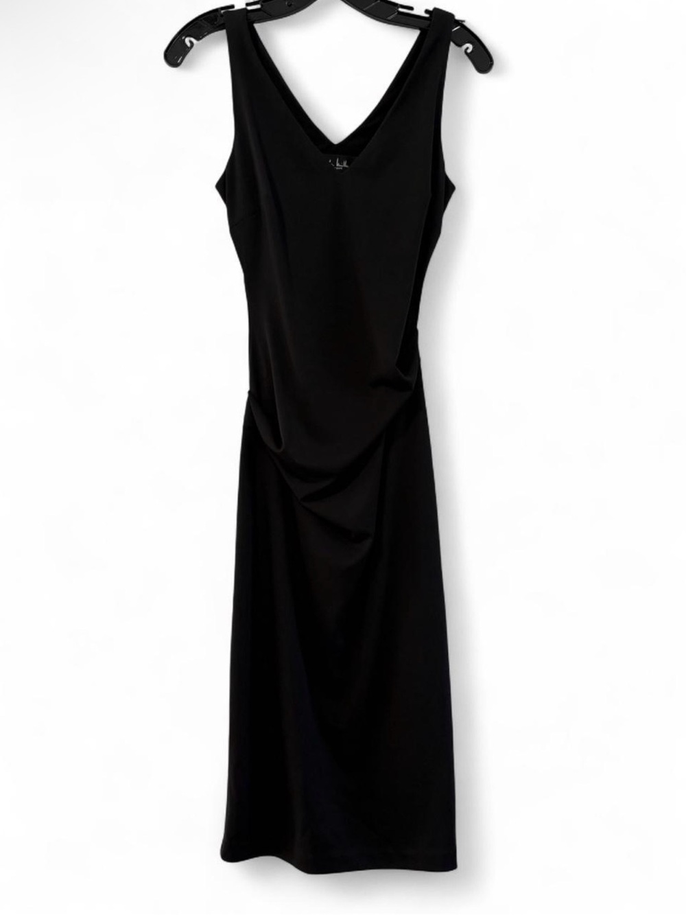 Nicole Miller 90’s Style Classic Black V-Neck Midi Dress